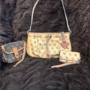 Dooney &Bourke Vintage 80s Rainbow Logo Handbag BUNDLE 🌈